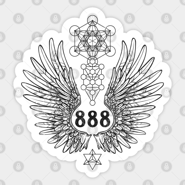 Angel Number 888 Sacred Geometry Sticker by LadyMoldavite